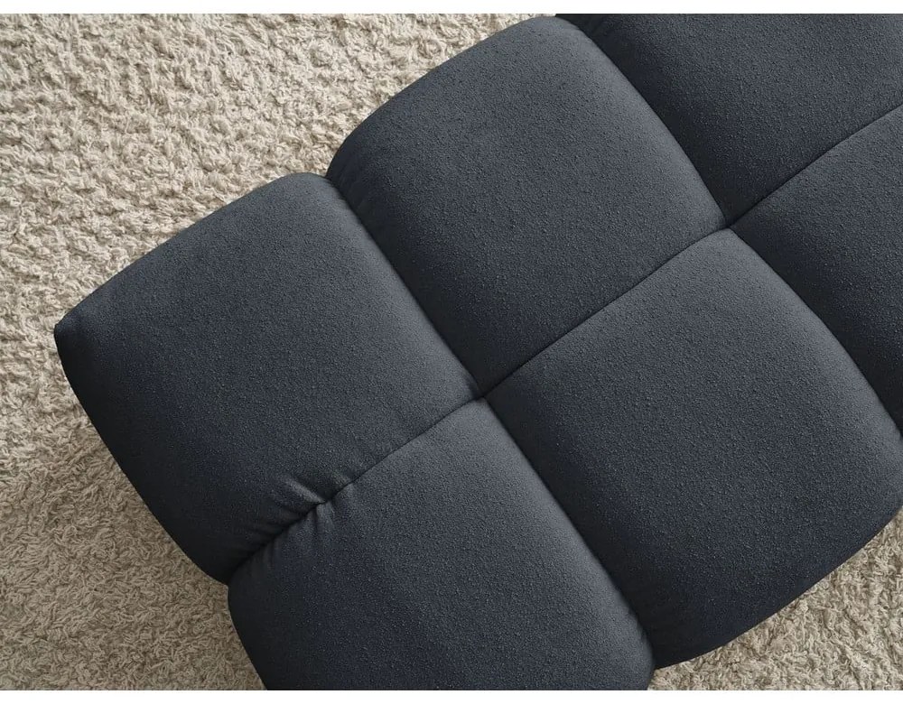 Ciemnoniebieski podnóżek z materiału bouclé Everest – Bobochic Paris