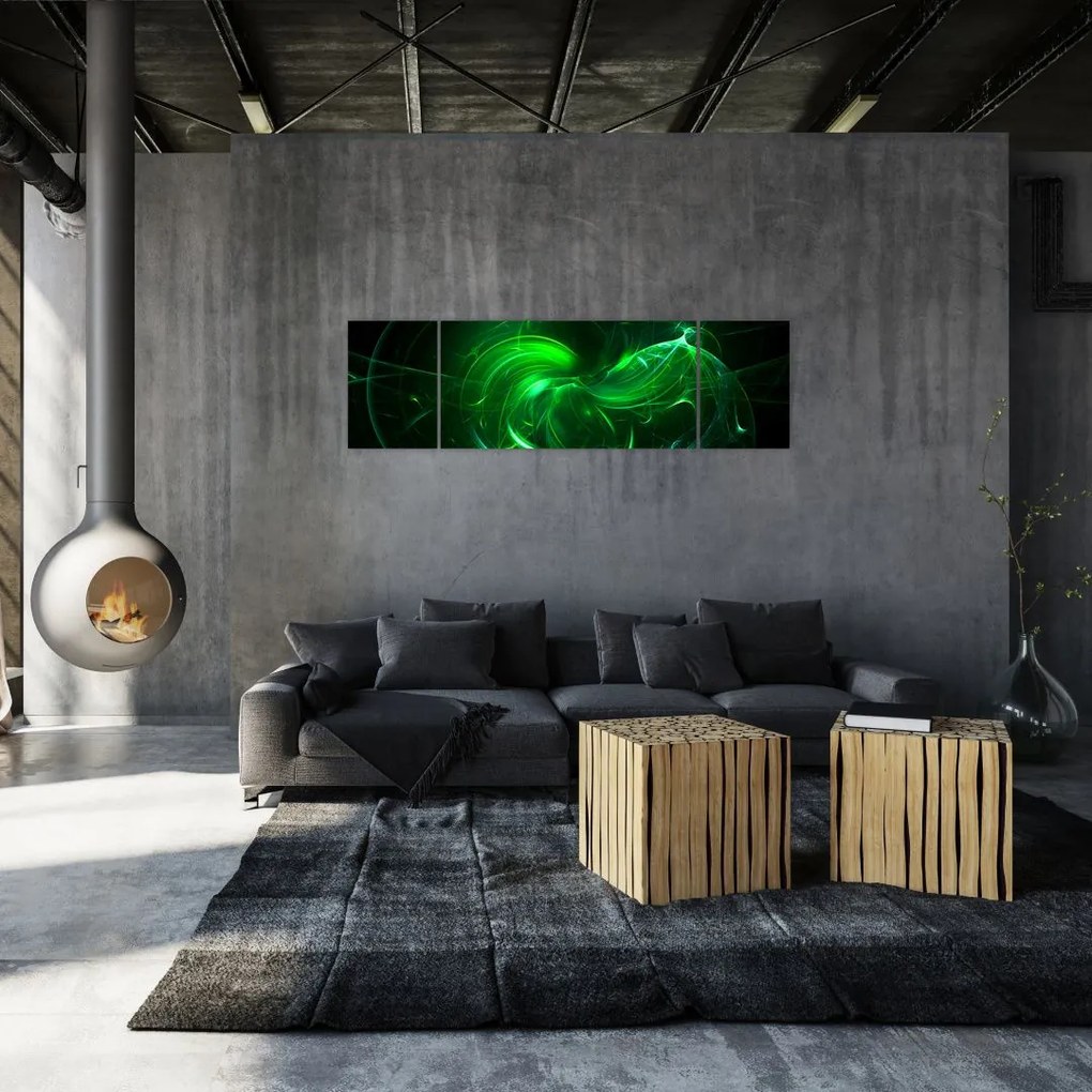 Obraz - zielona abstrakcja (170x50 cm)