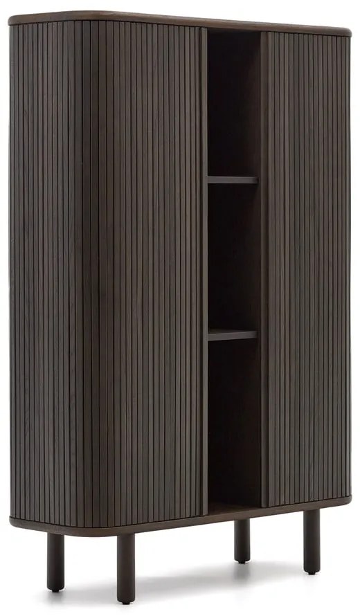 Ciemnobrązowa szafka w dekorze jesionu z drzwiami przesuwnymi 110x140 cm Mailen – Kave Home