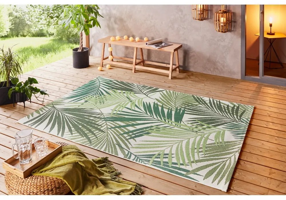 Zielony/beżowy dywan odpowiedni na zewnątrz 80x150 cm Vai – NORTHRUGS