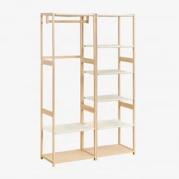 Deneb Bamboo 2-częściowa Otwarta Szafa Modułowa Z Półkami, Wieszakiem I Wieszakiem Na Ubrania Miel - Sklum