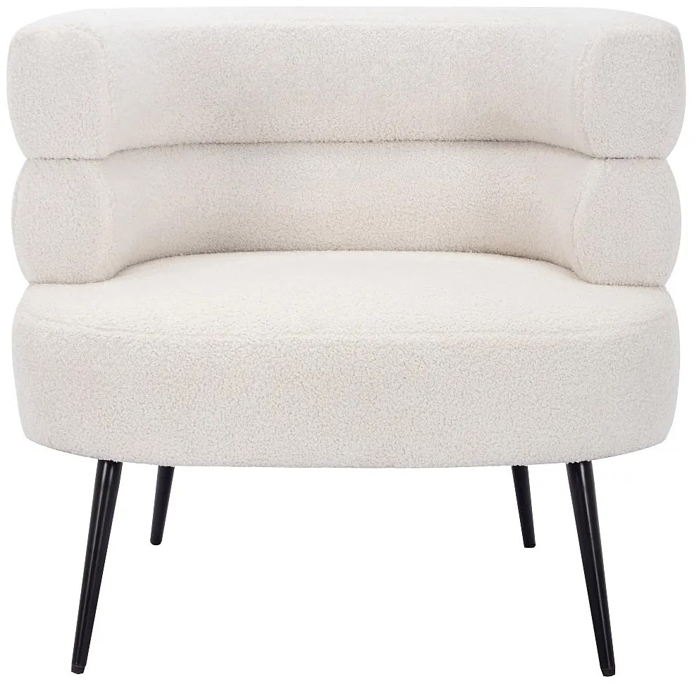 Fotel z białej bukli - CAMEDO