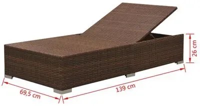 Brązowy, 3-cz. zestaw rattanowy do ogrodu B5-L09