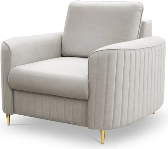 Fotel LAREN na stalowych nogach z oparciem i podłokietnikami w tkaninie CASTEL 04