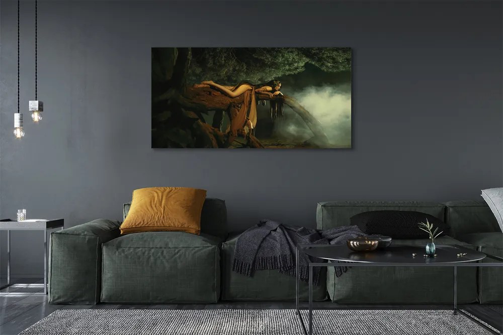 Duży obraz na płótnie Kobieta-Drzewo w Chmurach