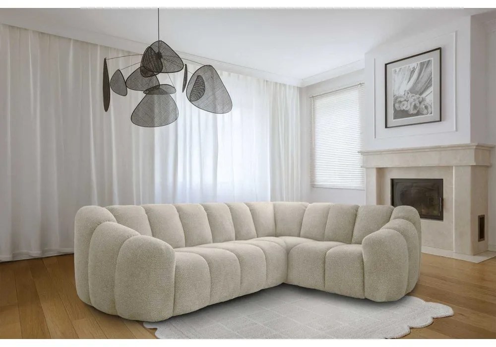 Beżowy narożnik (prawostronny/w kształcie litery L) Shell – Miuform