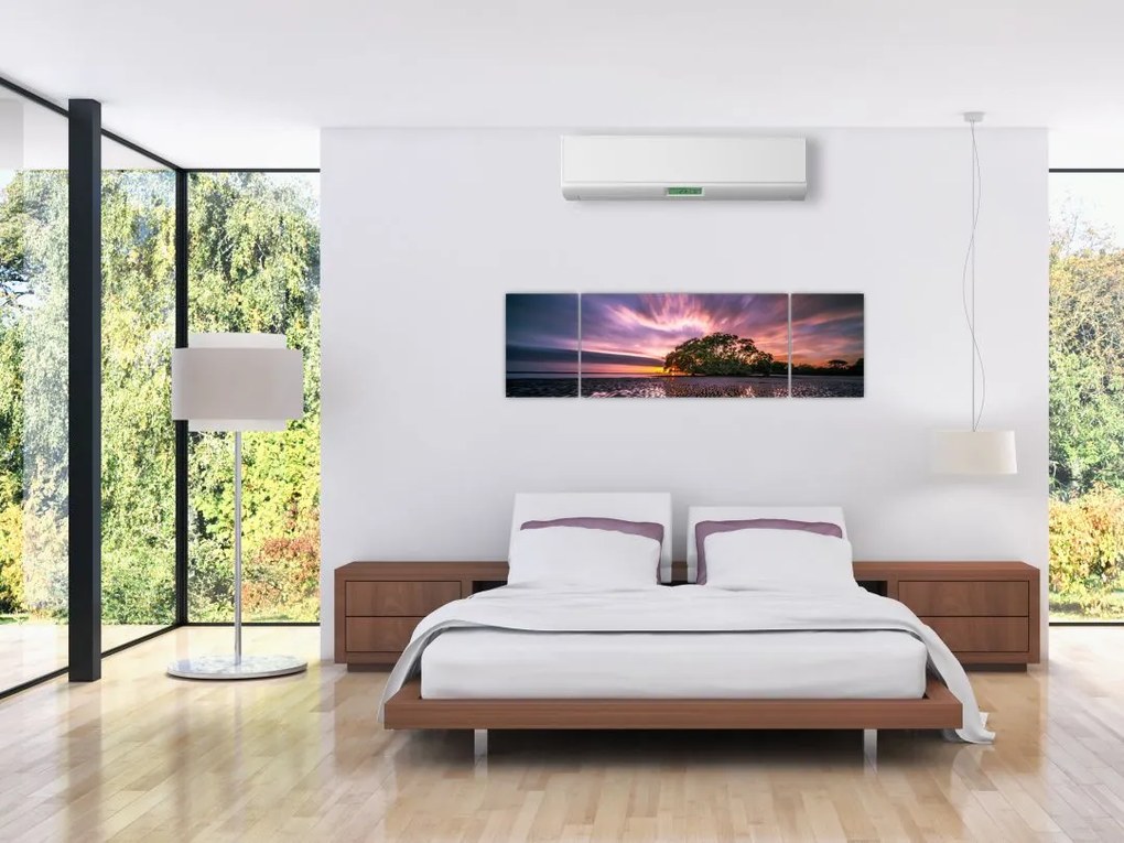 Obraz plaży o zachodzie słońca (170x50 cm)