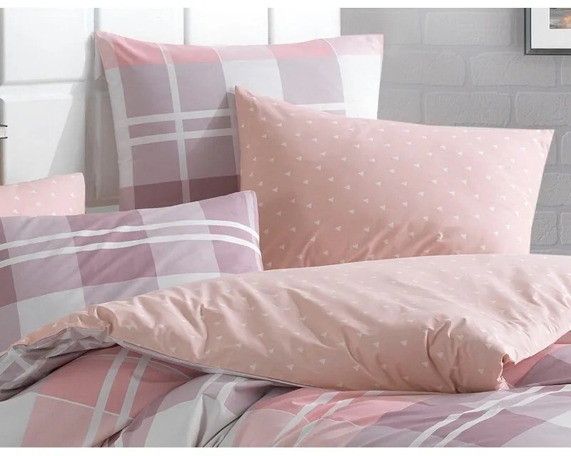 BedTex Bawełniana pościel Mark różowa, 140 x 220 cm, 70 x 90 cm, 140 x 220 cm, 70 x 90 cm