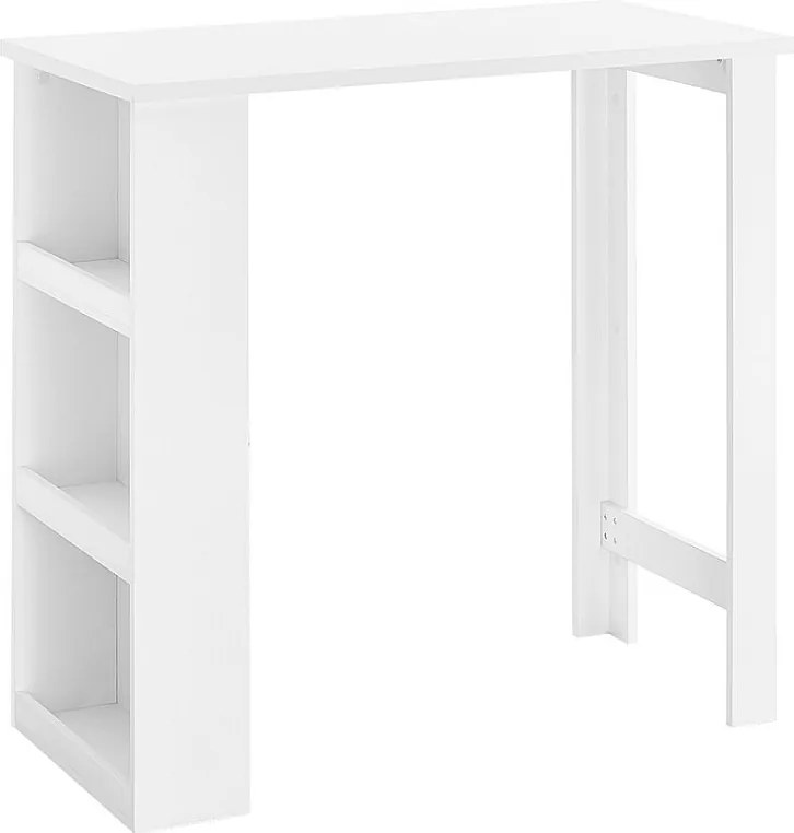 SoBuy Stół Barowy z Półkami, Oszczędzający Miejsce, Biały