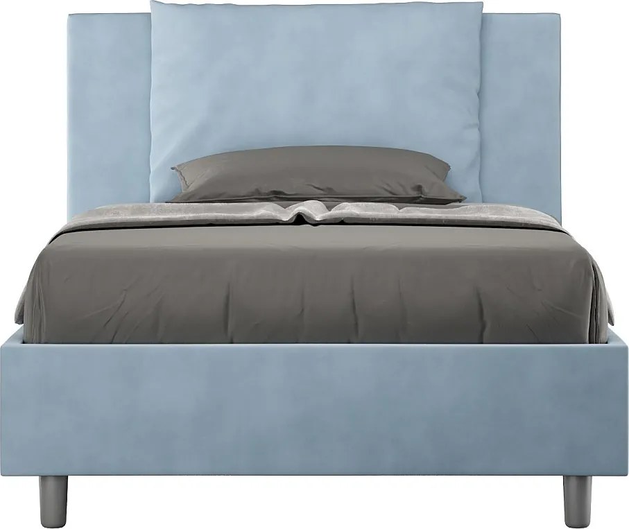 Łóżko bez stelaża tapicerowane 120x200 microfibra błękitny Antea