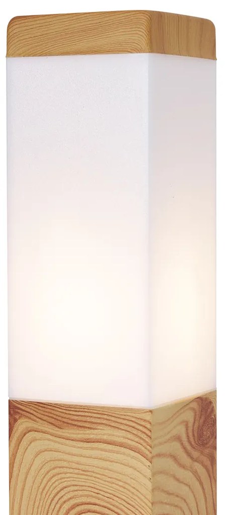 Zewnetrzna Nowoczesna lampa podłogowa zewnętrzna stalowa z nadrukiem drewna 45 cm IP44 - Malois Nowoczesny Oswietlenie zewnetrzne