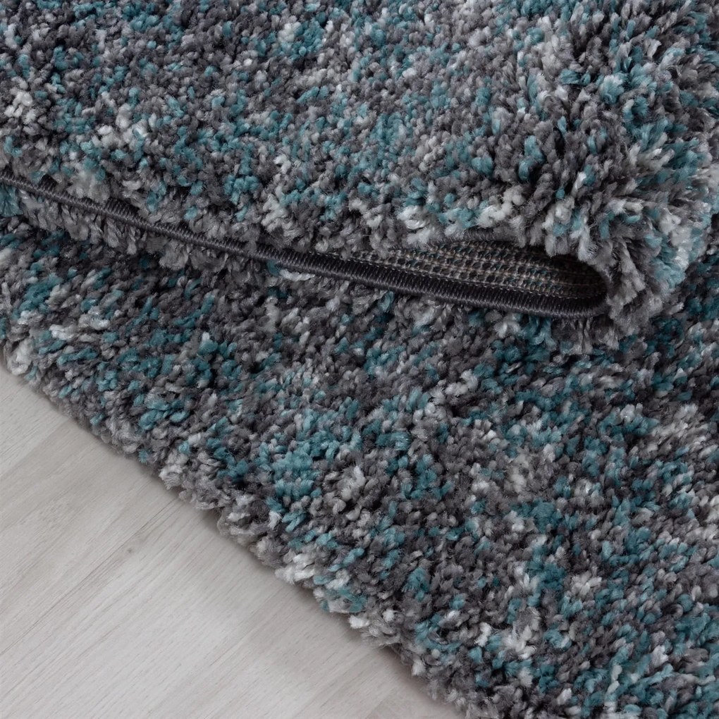 Dywan shaggy Enjoy niebieski multikolor 200 cm x 200 cm koło