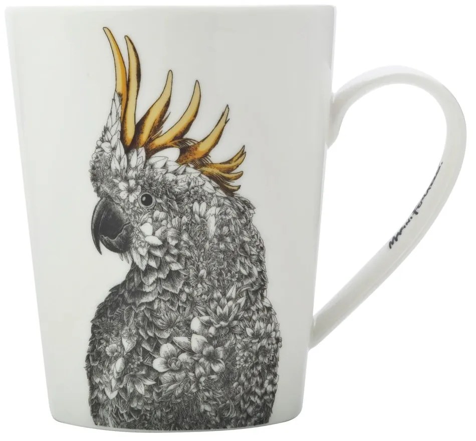 Biały porcelanowy kubek Maxwell &amp; Williams Marini Ferlazzo Cockatoo, 450 ml