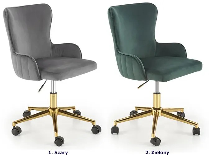 Zielony Biurowy Fotel Obrotowy Glamour N5-H11