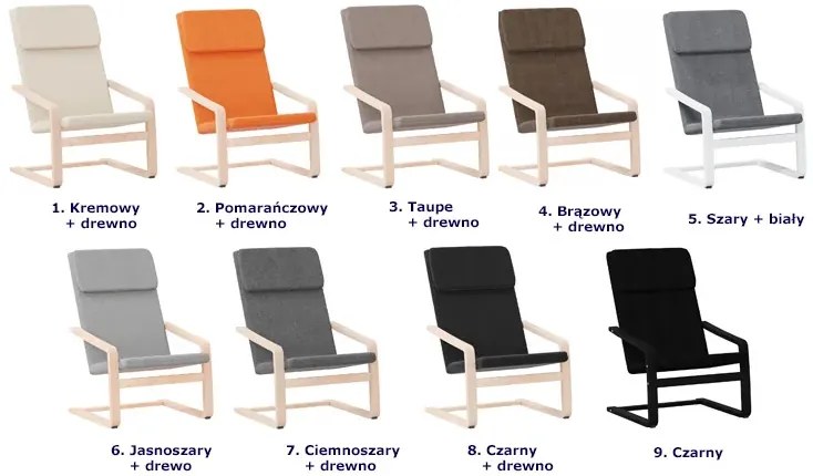 Czarny tapicerowany fotel wypoczynkowy - Conga