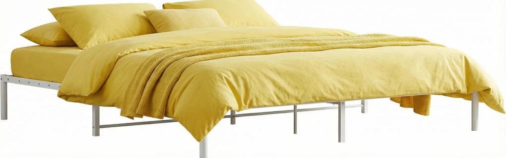 Białe metalowe łóżko 140x200 cm M1-L62