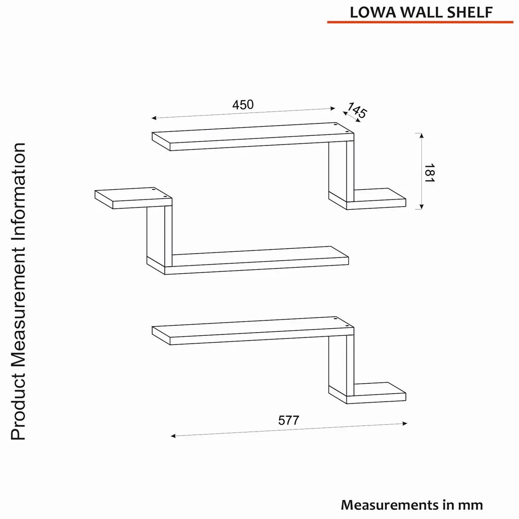 Półka Lowa White, 3 szt.