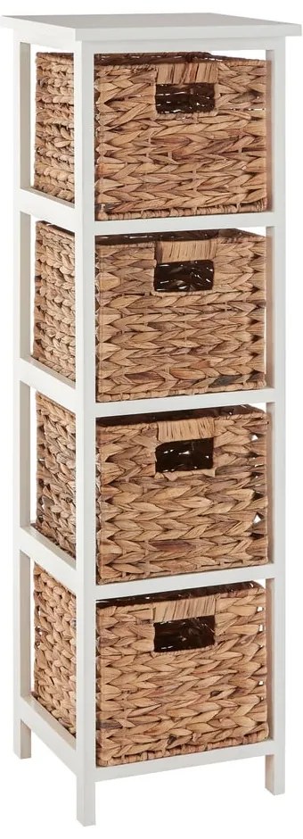 Biały/naturalny regał łazienkowy z litego drewna paulowni 32x100 cm Padstow – Premier Housewares