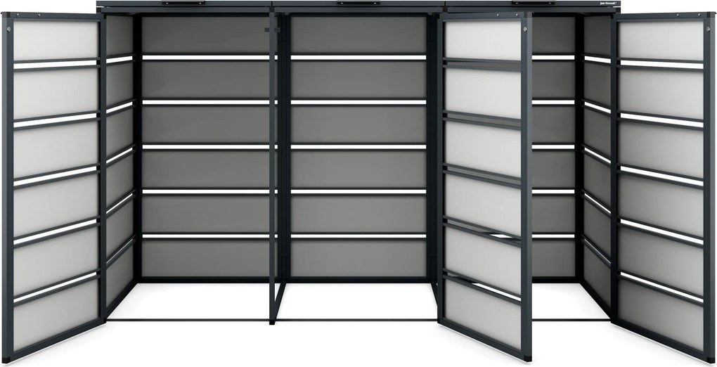 Zabudowa śmietnikowa 240L trzykomorowa, antracyt