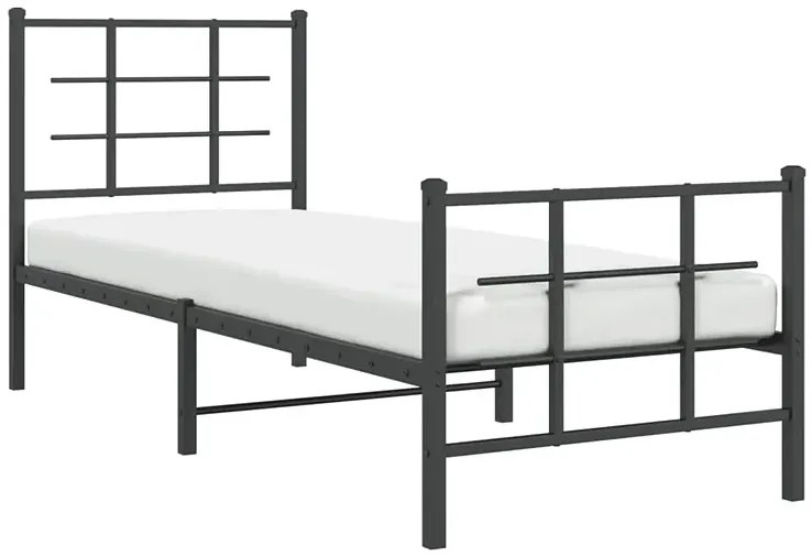 Czarne metalowe łóżko w stylu loftowym 80x200 cm F5-Z55