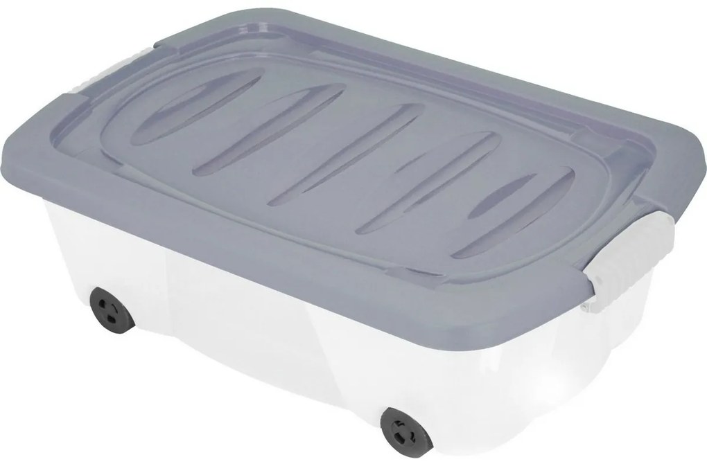 Pojemnik pod łóżko z kółkami 60 × 38 × 17,5 cm, szary