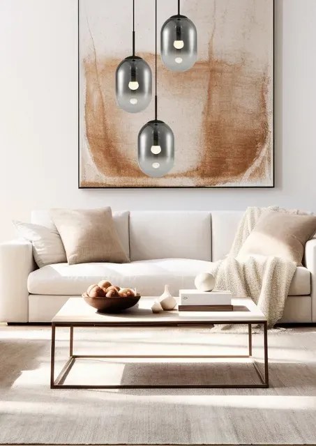 Okrągła czarna lampa wisząca - K399 Z6-P04