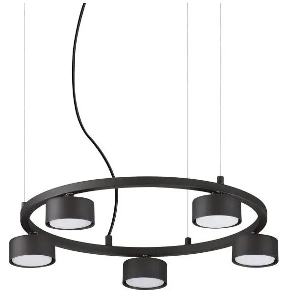 Ideal Lux - LED Żyrandol na lince MINOR 5xGX53/9W/230V śr. 50 cm czarny