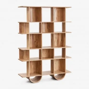 Regał ↑180 Cm Z Drewna Flin Rustykalny Brąz Akacjowy - Sklum