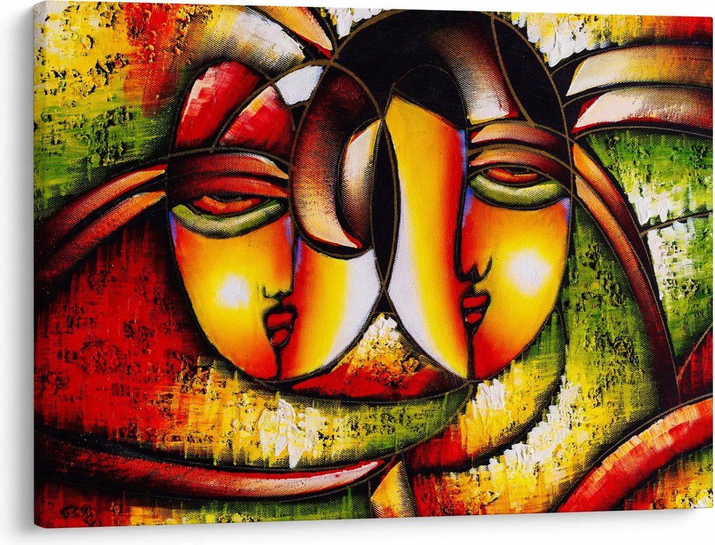 Obraz - Obraz olejny, abstrakcyjne twarze (70x50 cm)