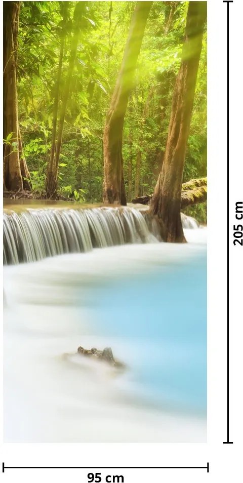 Fototapeta na drzwi - Huai Mae Kamin, wodospady w lesie (95x205cm)