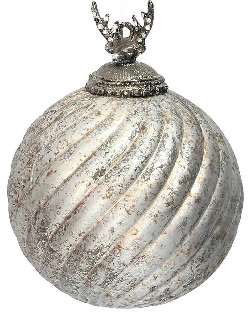 Bombka szklana Silver Twist 10x10x14 cm