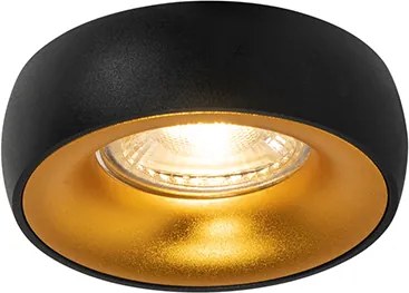 Designerski wpuszczany reflektor czarny z złotym wnętrzem - Mooning