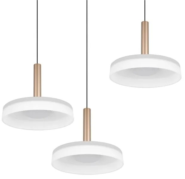 Lampa wisząca LED w czarno-biało-złotym kolorze ze ściemniaczem i szklanym kloszem ø 35 cm Celeste – Trio