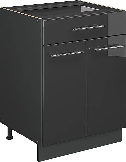 Szafka dolna do kuchni antracyt wysoki połysk 60x60x82 fame-line