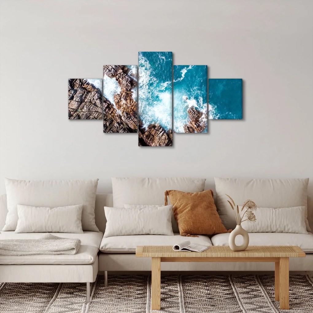 Obraz skał i morza (125x70 cm)