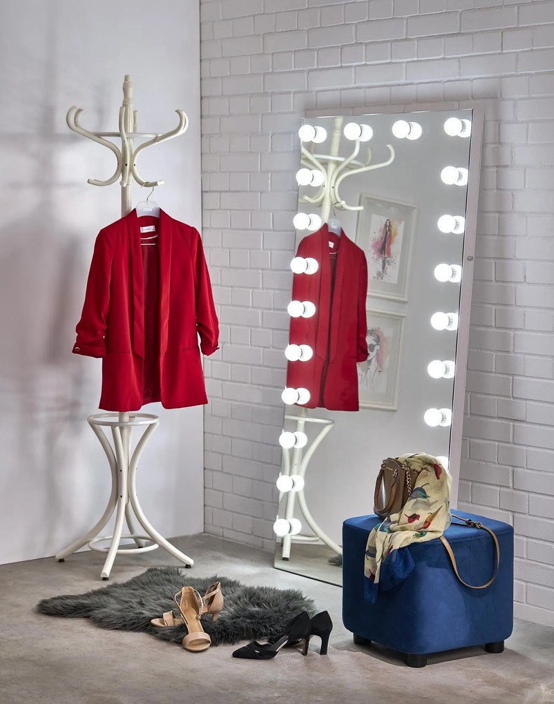Duże lustro z żarówkami LED Pearl Halmar