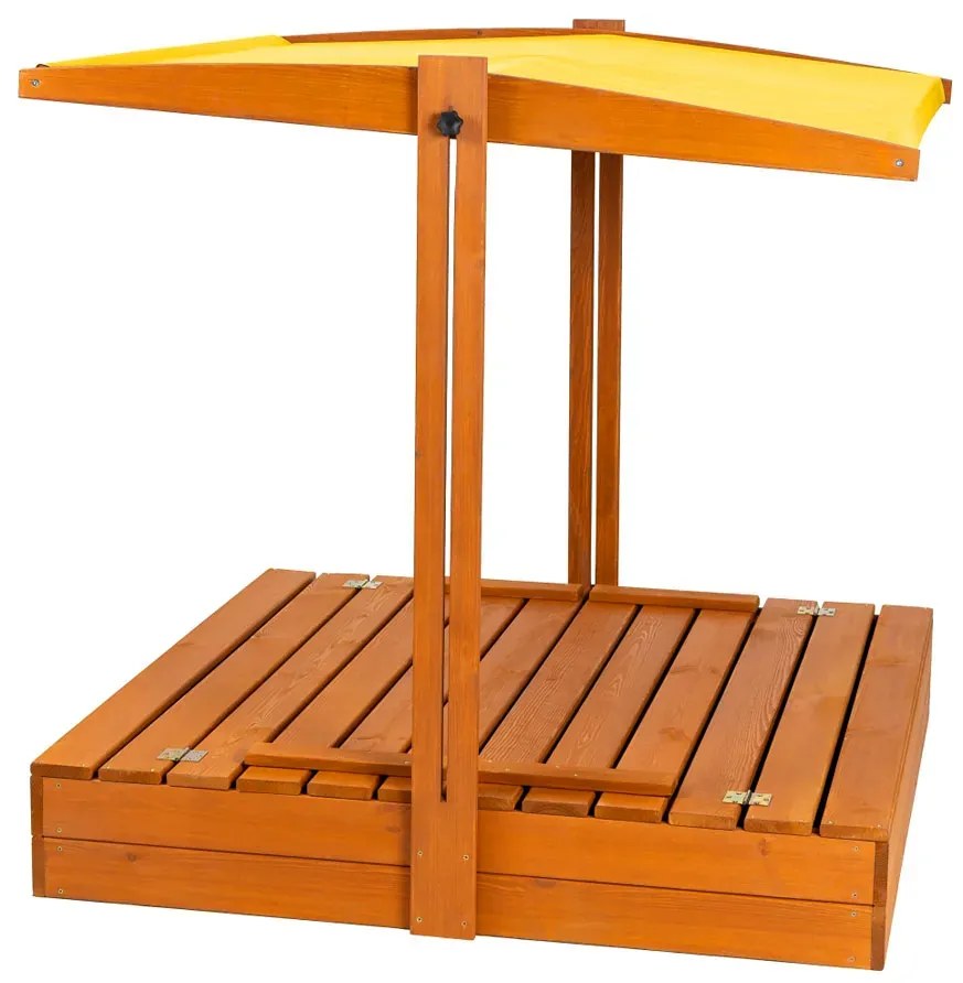 Dla dzieci piaskownica z daszkiem w kolorze żółtym 120 cm W2-P40