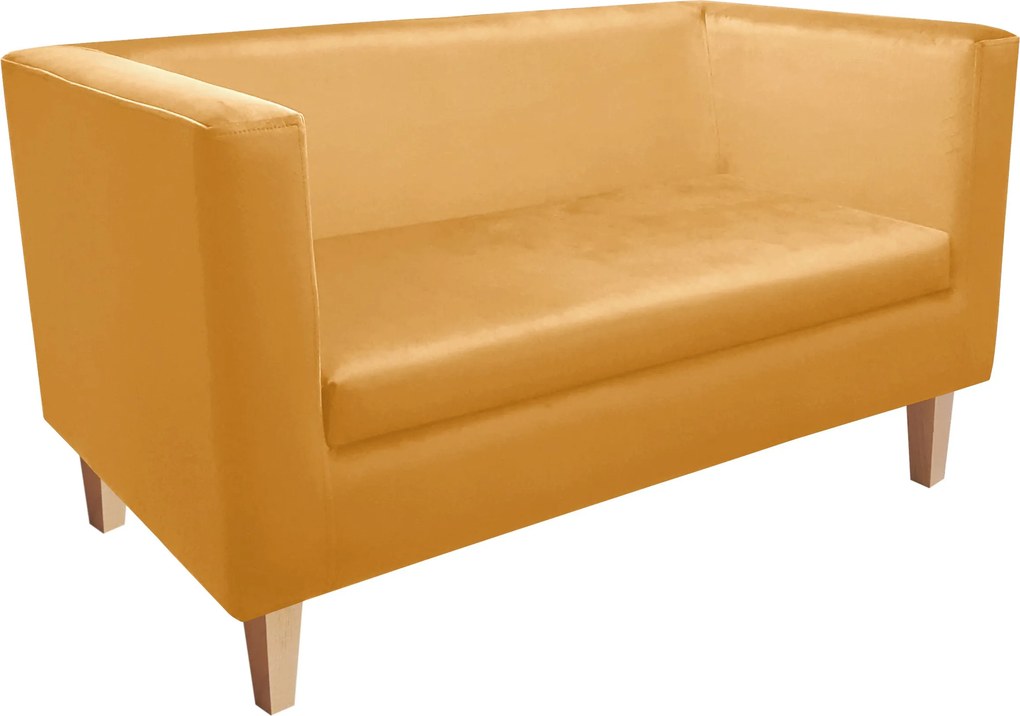 Sofa Monaco : Kolor nogi - Drewno, Kolor tkaniny - VELVET - MG15, Typ tkaniny - Velvet, Wysokość nogi - 20 cm