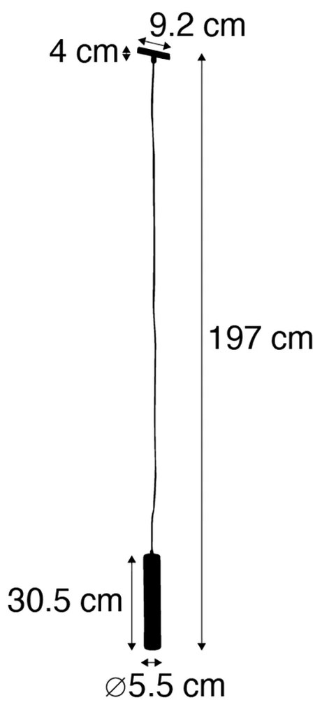Designerska lampa wisząca biała z adapterem do szyny 1-fazowej - Slimline Tuba Small