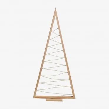 Choinka Z Drewna Sosnowego Elwood Z Oświetleniem Led Brązowy Naturalne Drewno & ↑100 Cm - Sklum