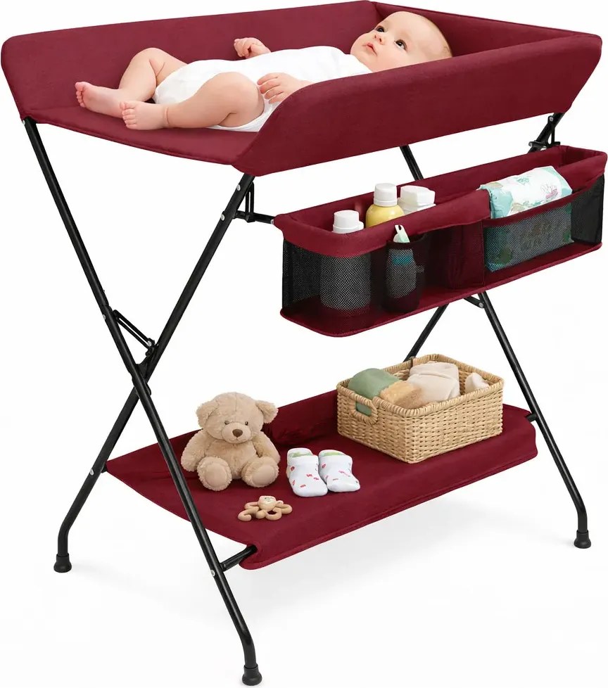 Czerwony rozkładany przewijak dla dzieci C3-D67