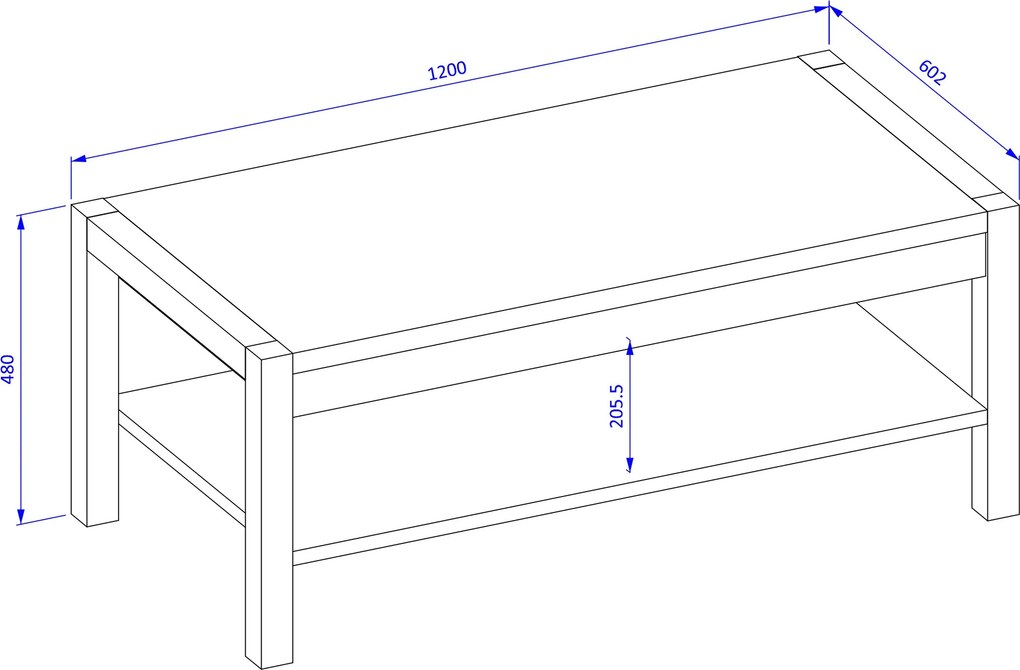 Ława ATTIVO 120 cm Stolik Kawowy do Salonu