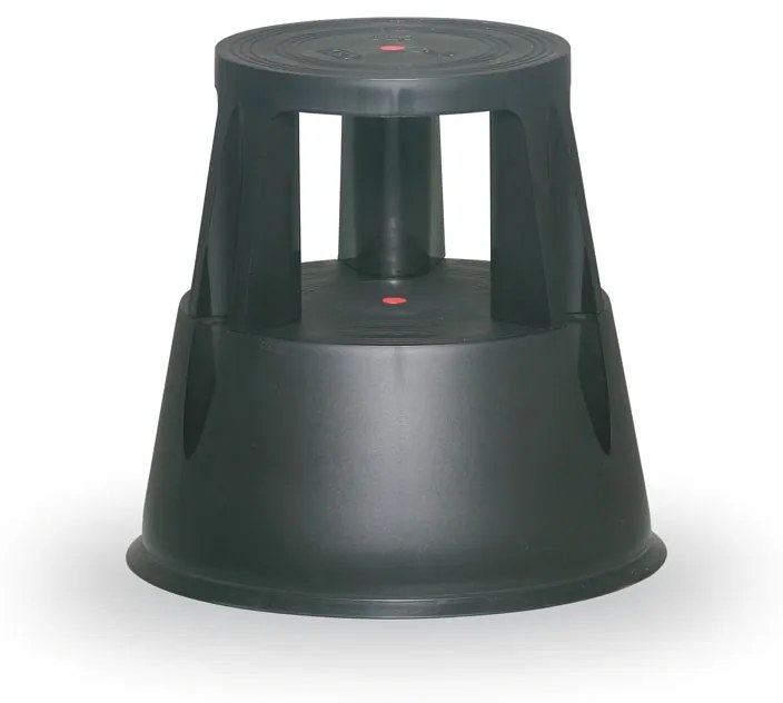 Taboret mobilny plastikowy, czarny