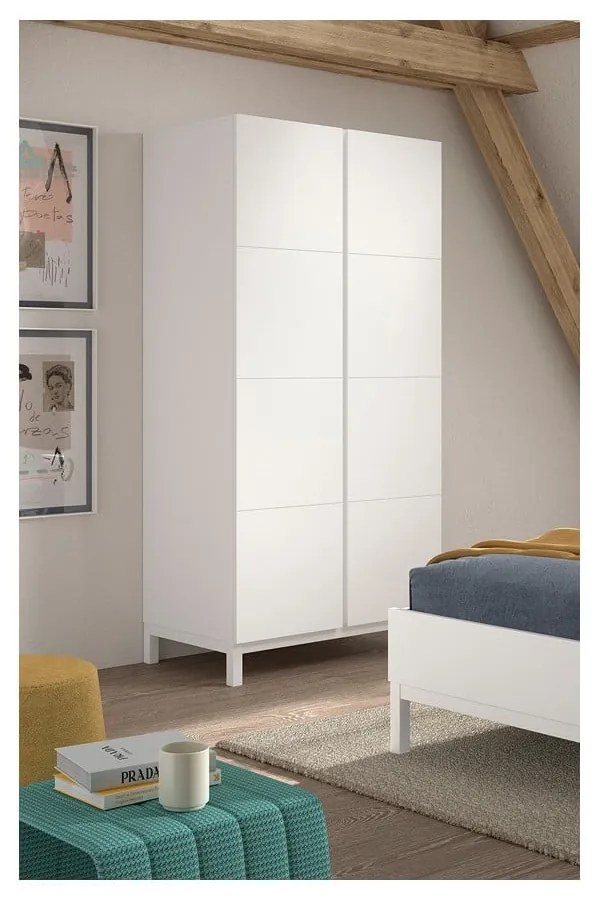 Biała szafa dziecięca 99x196x58 cm Eva – Vipack