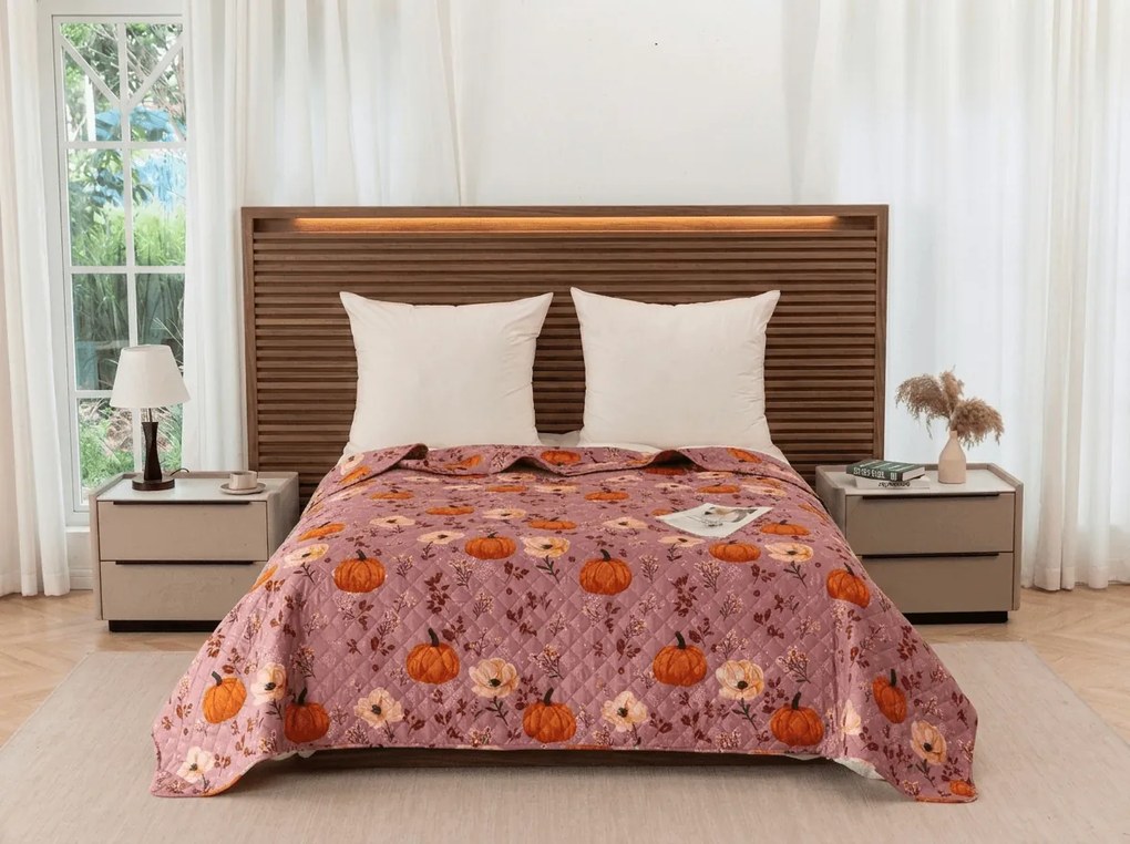 Narzuta na łóżko PUMPKINS ROSAVIE, staroróżowy Rozmiar: 170 x 210 cm