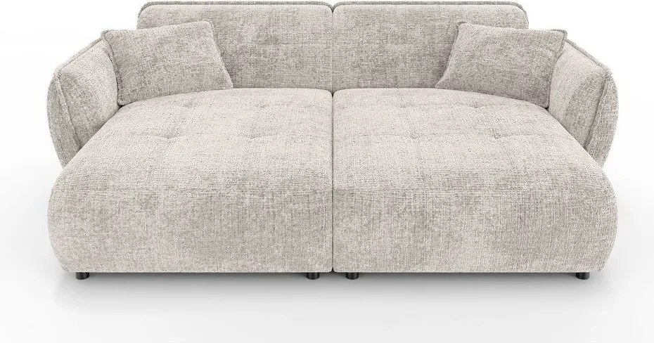 Beżowa sofa z tkaniny szenilowej z szezlongiem 252 cm Nelia Big – Ropez