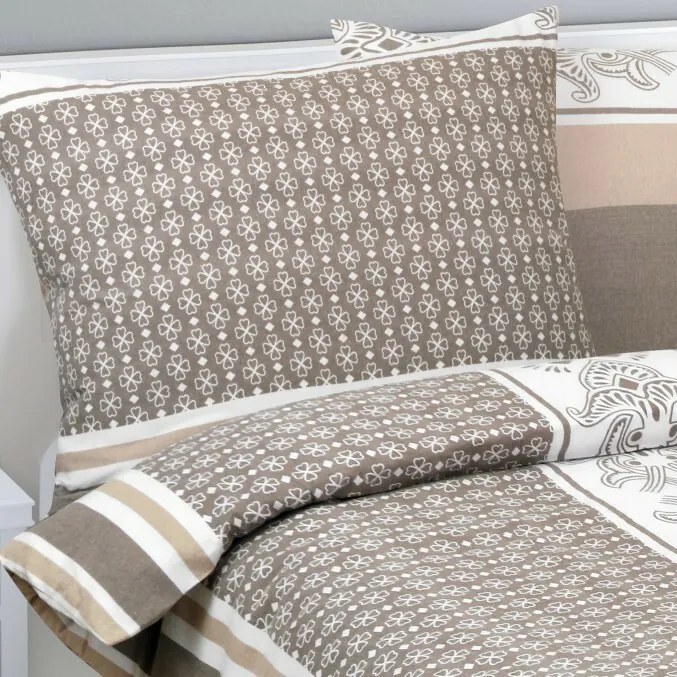 Bellatex Pościel bawełniana Ornament kawowy, 140 x 220 cm, 70 x 90 cm, 140 x 220 cm, 70 x 90 cm