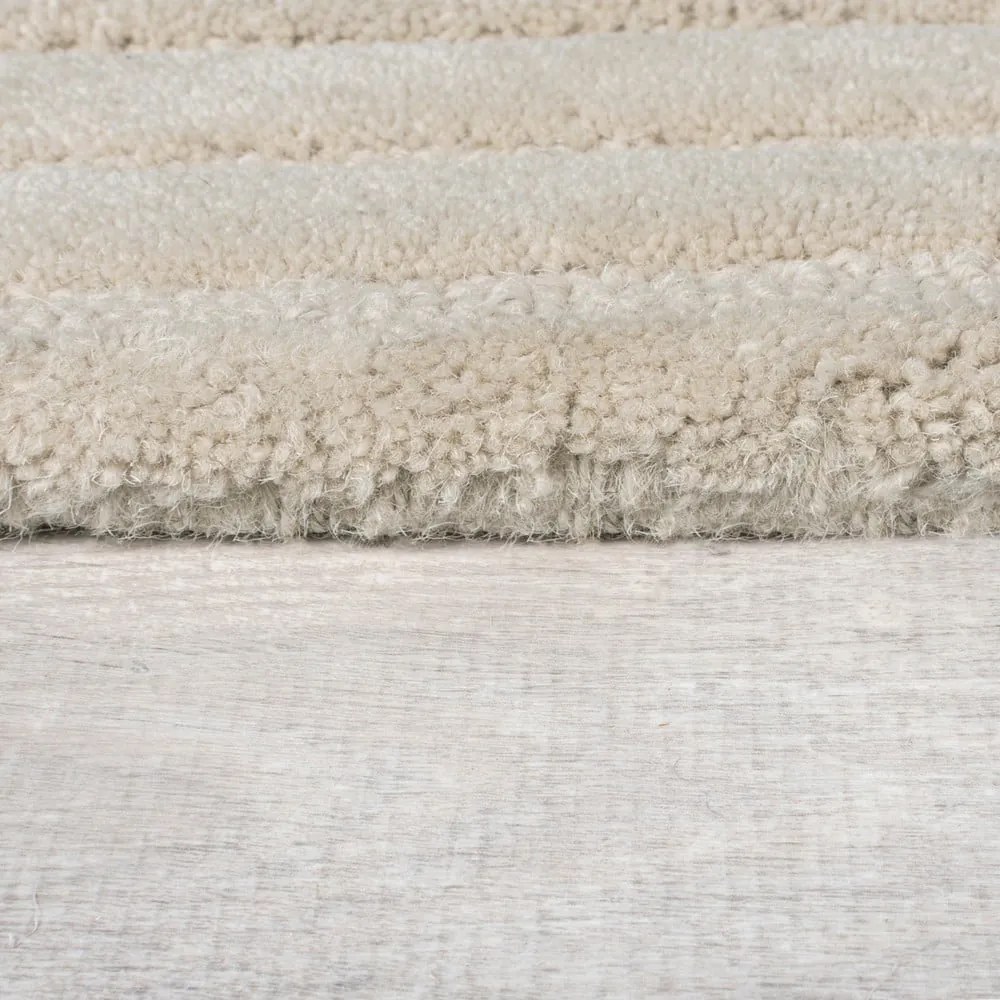 Kremowy wełniany okrągły dywan tkany ręcznie ø 160 cm Mesmerise Natural – Flair Rugs