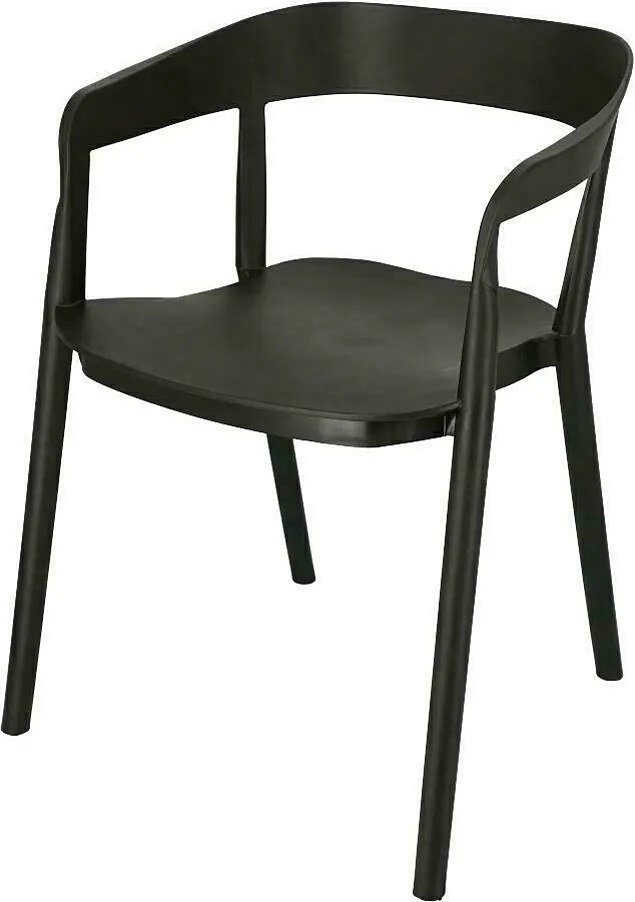 Czarne minimalistyczne krzesło z podłokietnikami M5-E88