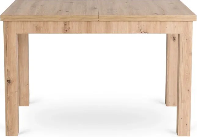 Zestaw Stół Prostokątny Rozkładany SKUBI 120-160 cm Dąb Artisan i 4 Krzesła Tapicerowane RODRI Beżowe